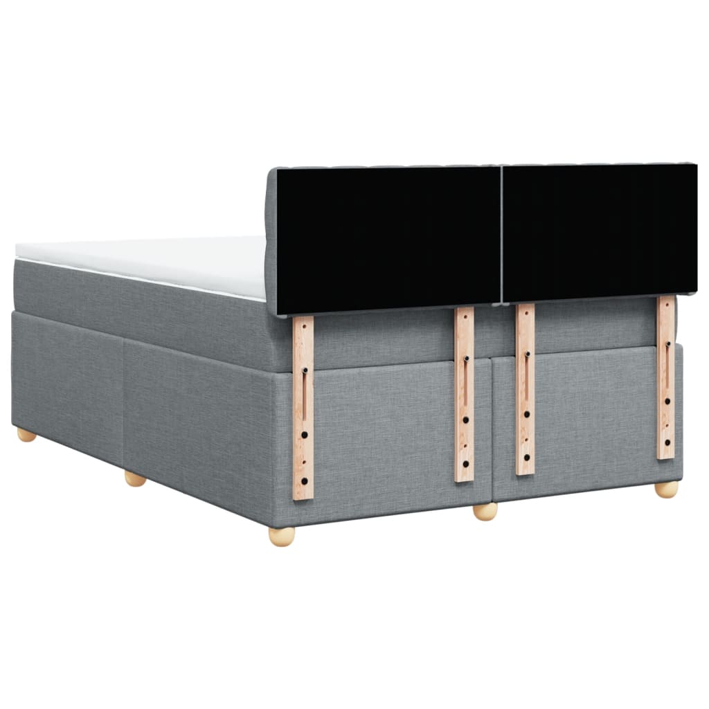 Sommier à lattes de lit avec matelas Gris clair 140x190cm Tissu - XIOS