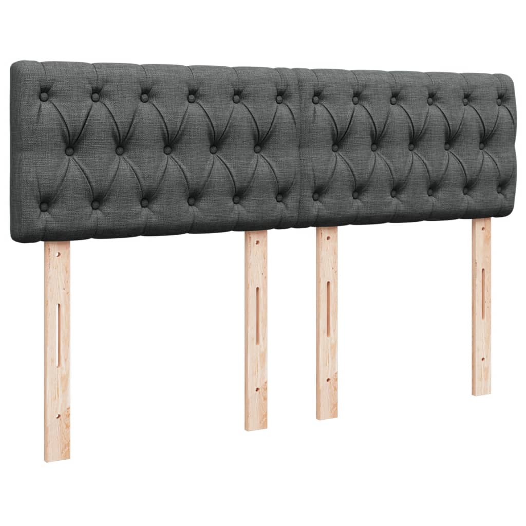 Sommier à lattes de lit avec matelas Gris foncé 140x190cm Tissu - XIOS