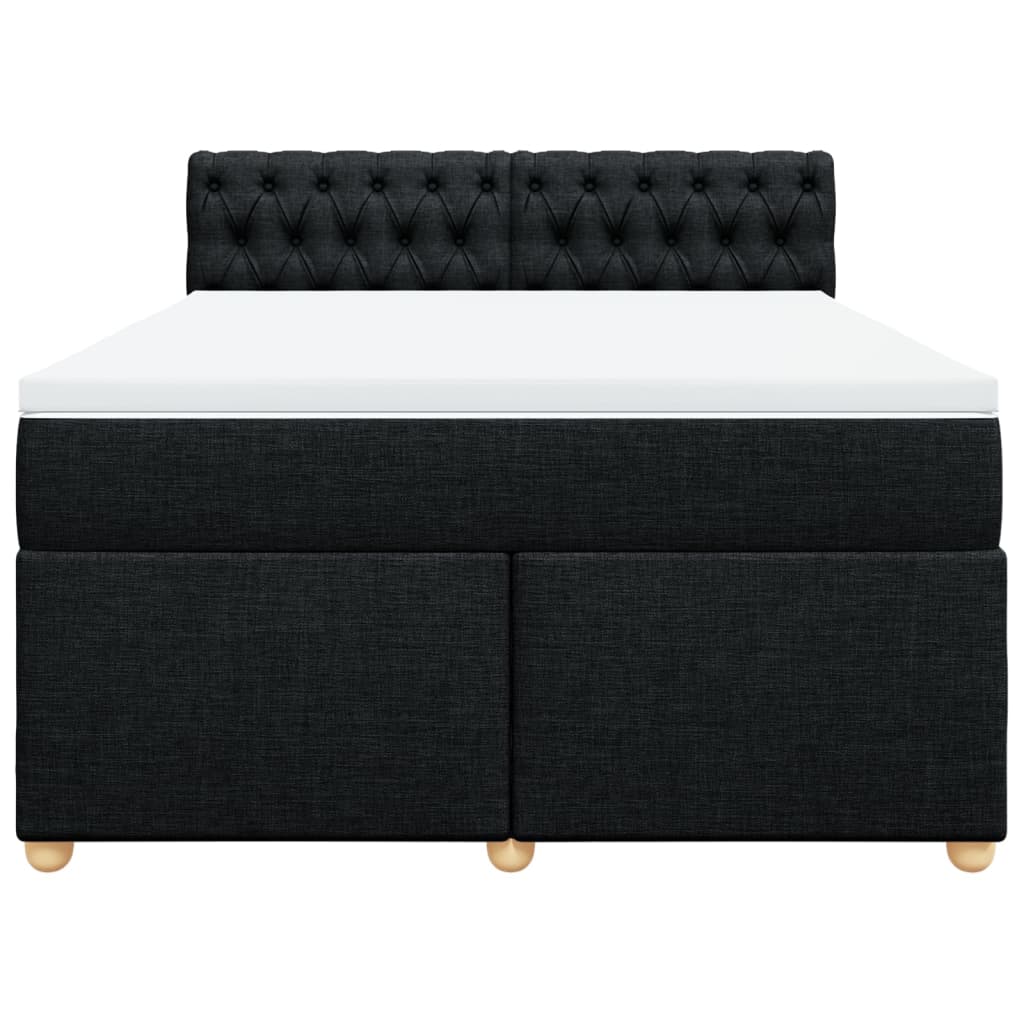 Sommier à lattes de lit avec matelas Noir 140x190 cm Tissu - XIOS