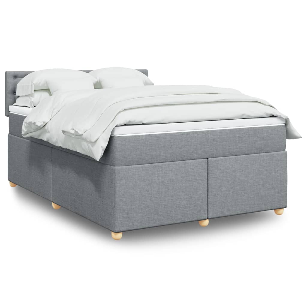 Sommier à lattes de lit avec matelas Gris clair 140x190cm Tissu - XIOS
