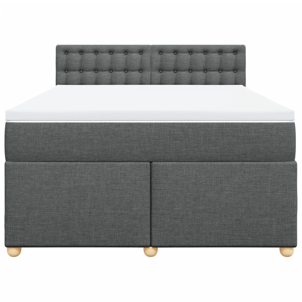 Sommier à lattes de lit avec matelas Gris foncé 140x190cm Tissu - XIOS