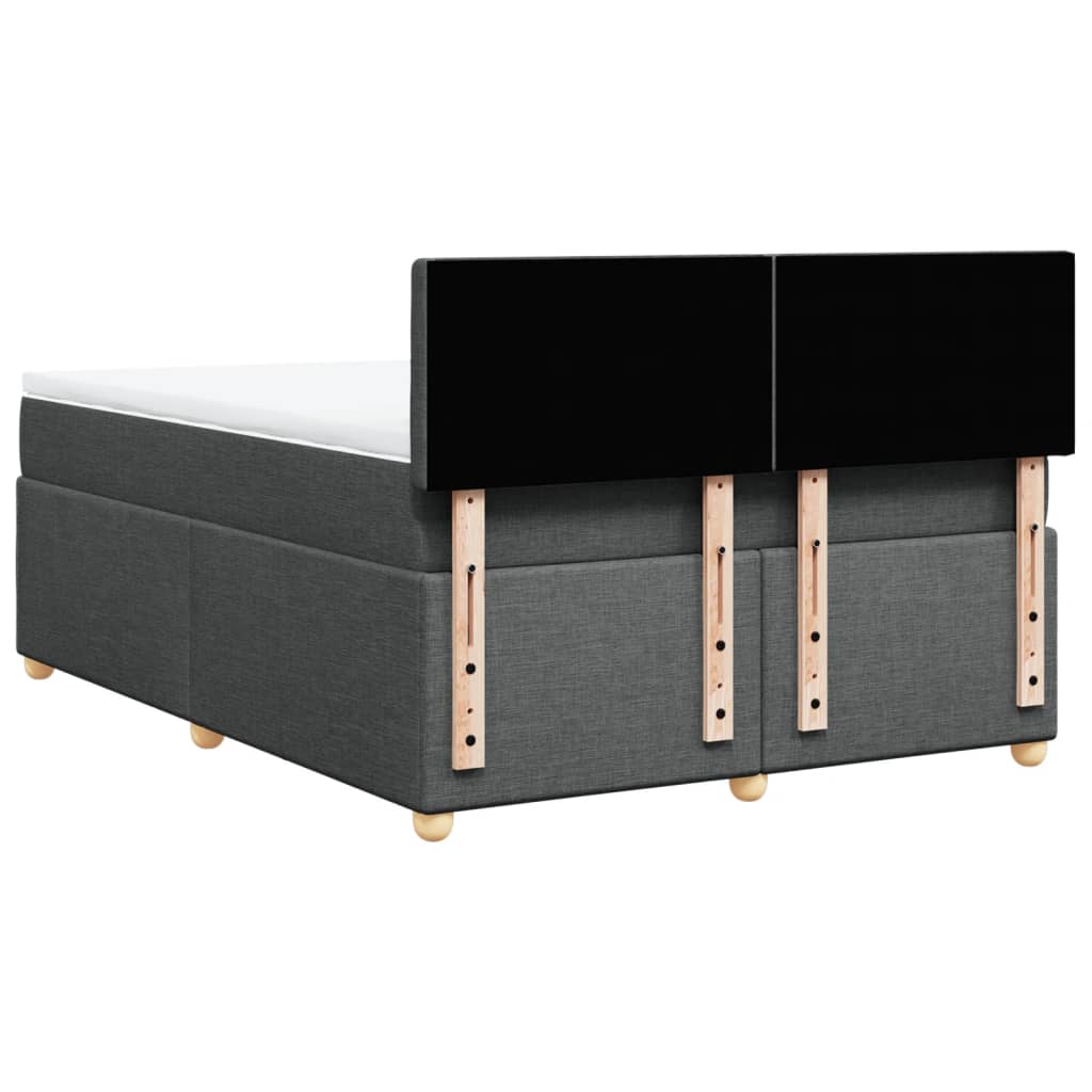 Sommier à lattes de lit avec matelas Gris foncé 140x190cm Tissu - XIOS
