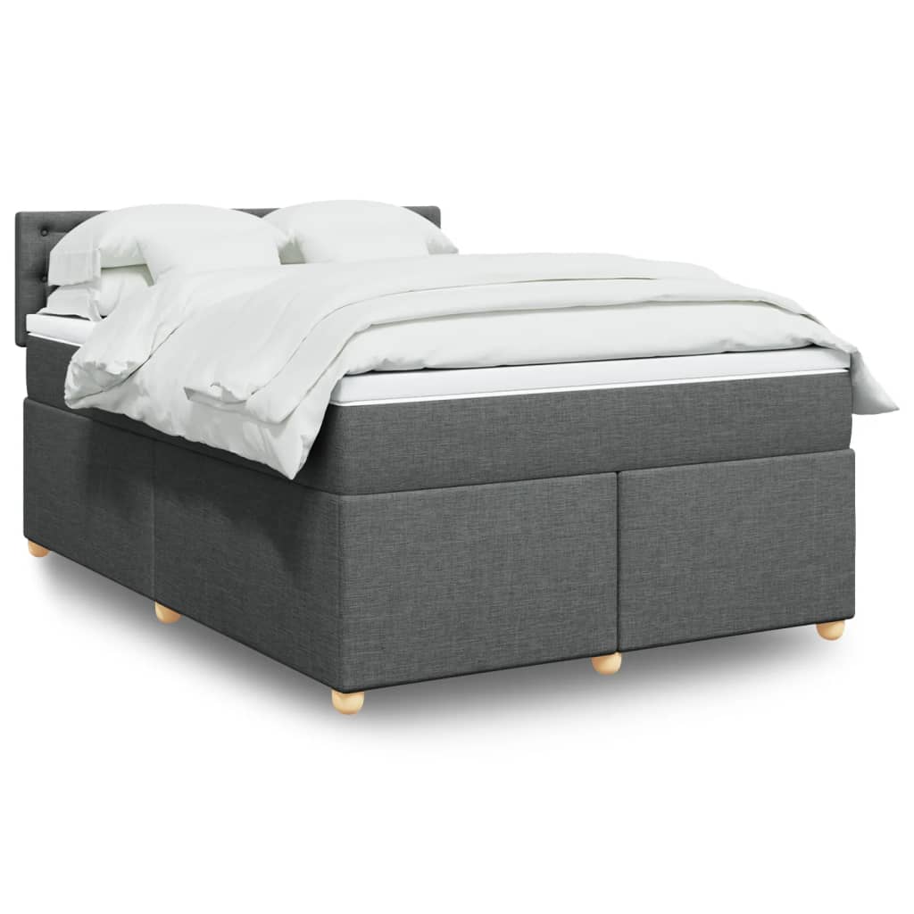 Sommier à lattes de lit avec matelas Gris foncé 140x190cm Tissu - XIOS