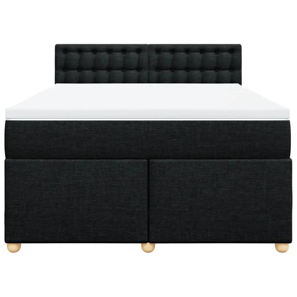 Sommier à lattes de lit avec matelas Noir 140x190 cm Tissu - XIOS
