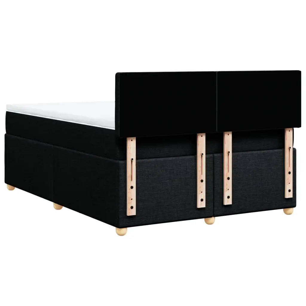 Sommier à lattes de lit avec matelas Noir 140x190 cm Tissu - XIOS