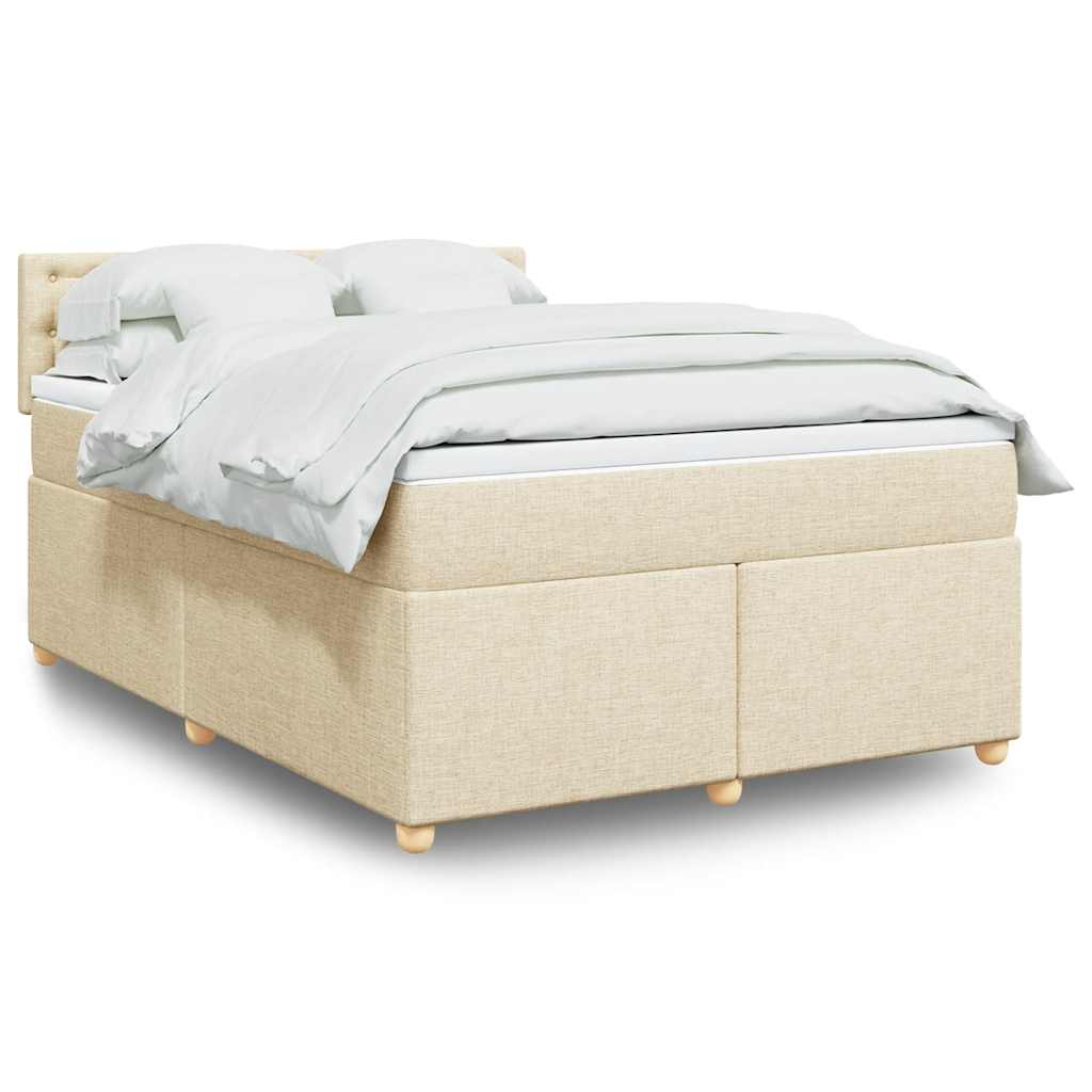 Sommier à lattes de lit avec matelas Crème 140x190 cm Tissu - XIOS