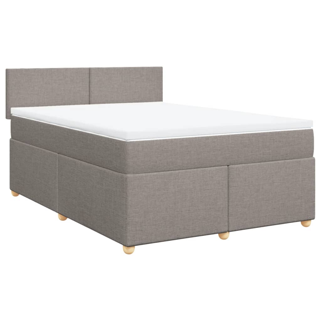 Sommier à lattes de lit avec matelas Taupe 140x200 cm Tissu - XIOS