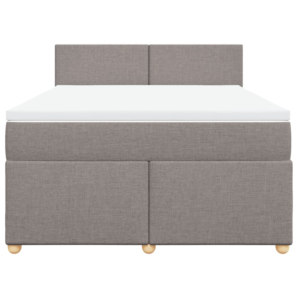 Sommier à lattes de lit avec matelas Taupe 140x200 cm Tissu - XIOS