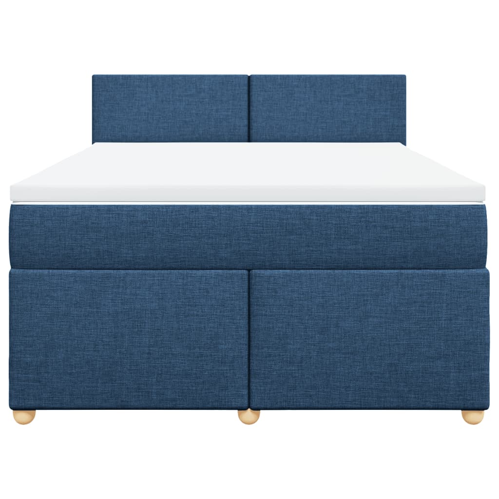 Sommier à lattes de lit avec matelas Bleu 140x200 cm Tissu - XIOS