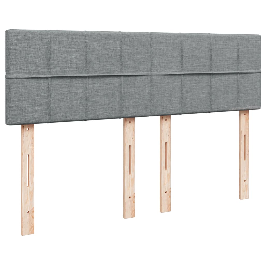 Sommier à lattes de lit avec matelas Gris clair 140x200cm Tissu - XIOS