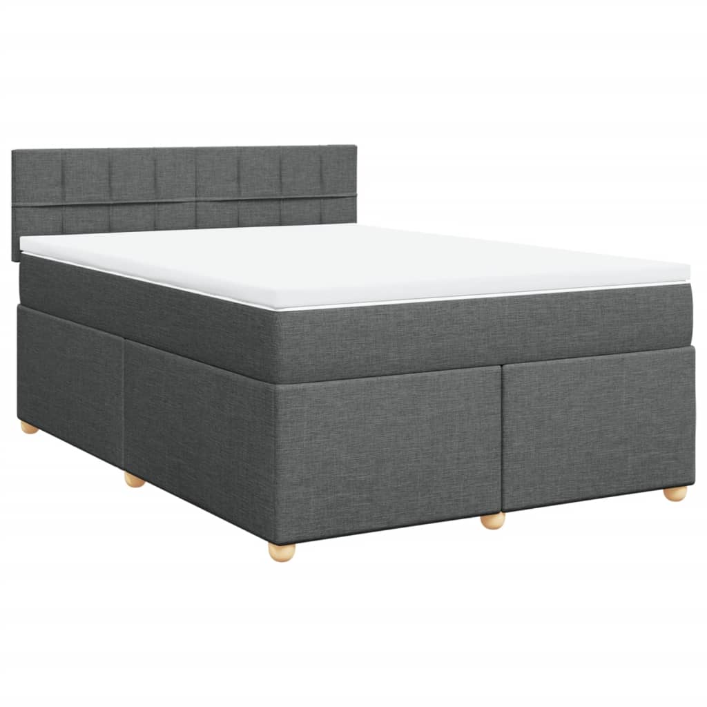 Sommier à lattes de lit avec matelas Gris foncé 140x200cm Tissu - XIOS