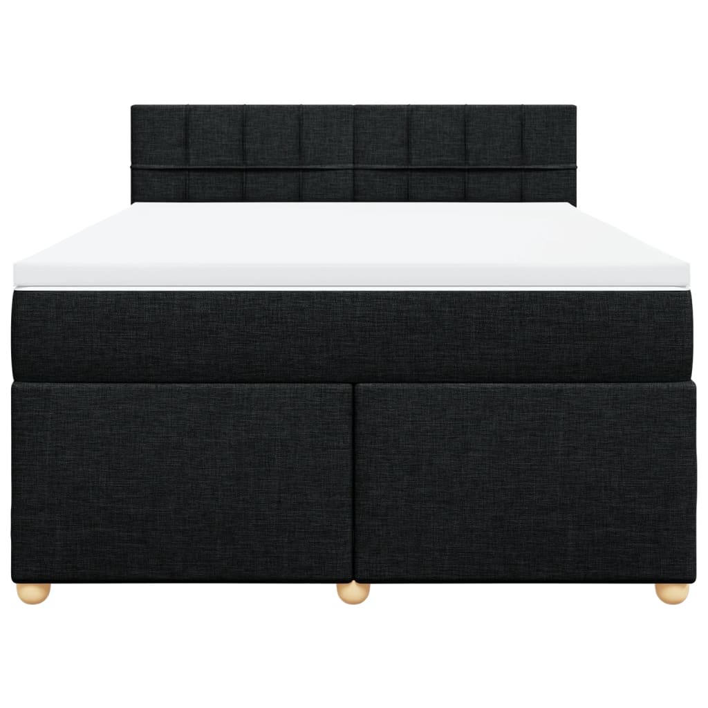 Sommier à lattes de lit avec matelas Noir 140x200 cm Tissu - XIOS