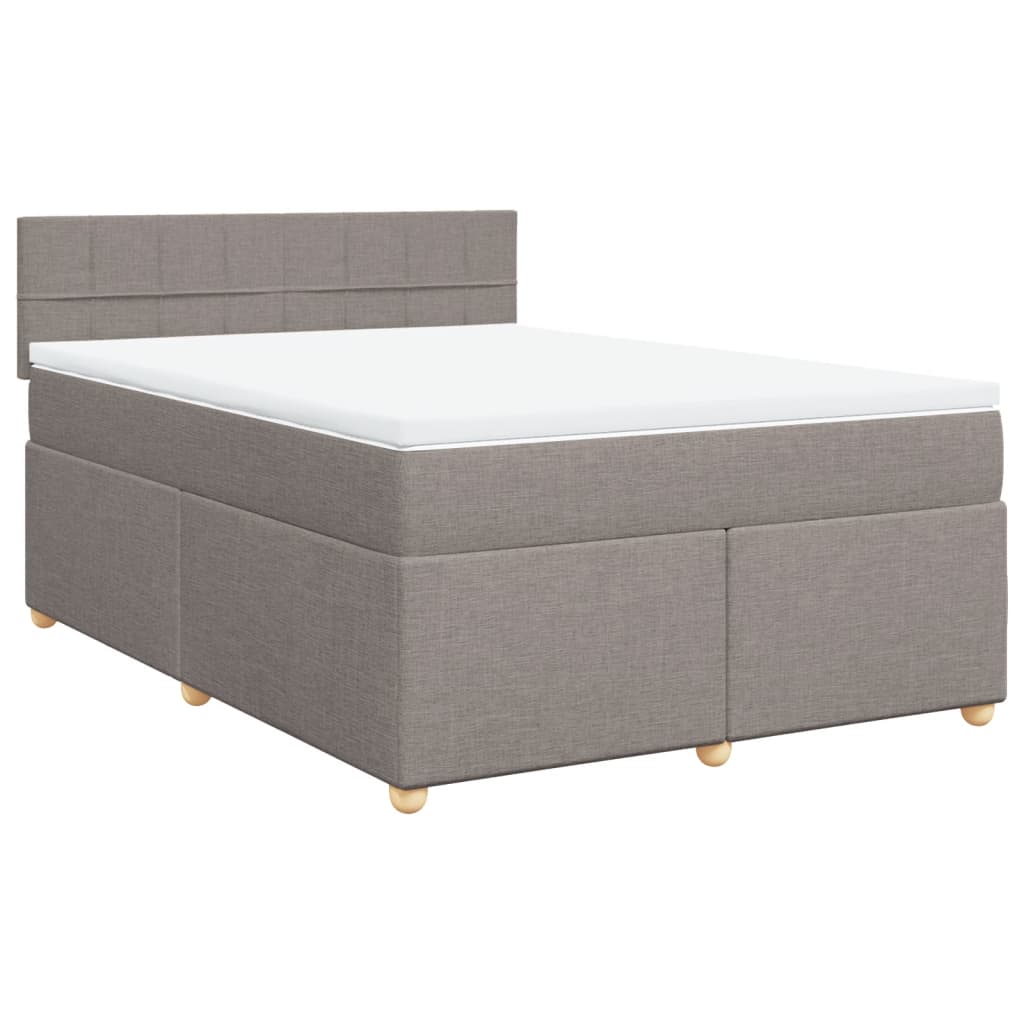 Sommier à lattes de lit avec matelas Taupe 140x200 cm Tissu - XIOS