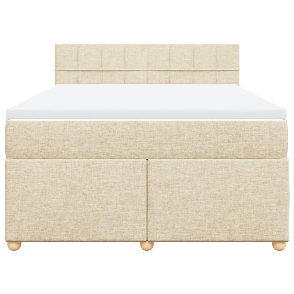 Sommier à lattes de lit avec matelas Crème 140x200 cm Tissu - XIOS