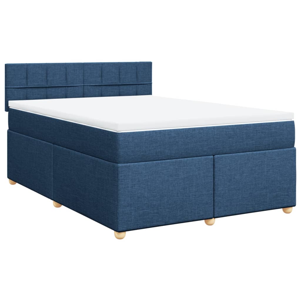 Sommier à lattes de lit avec matelas Bleu 140x200 cm Tissu - XIOS