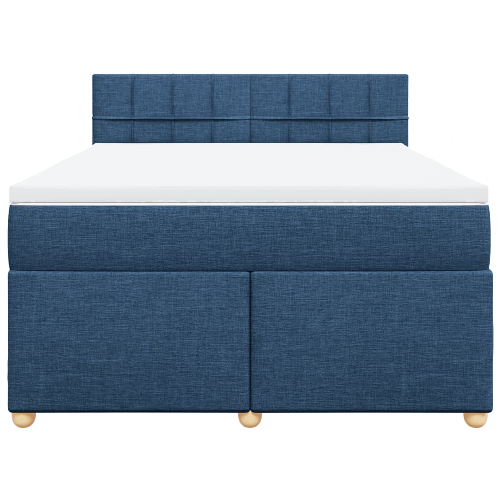 Sommier à lattes de lit avec matelas Bleu 140x200 cm Tissu - XIOS