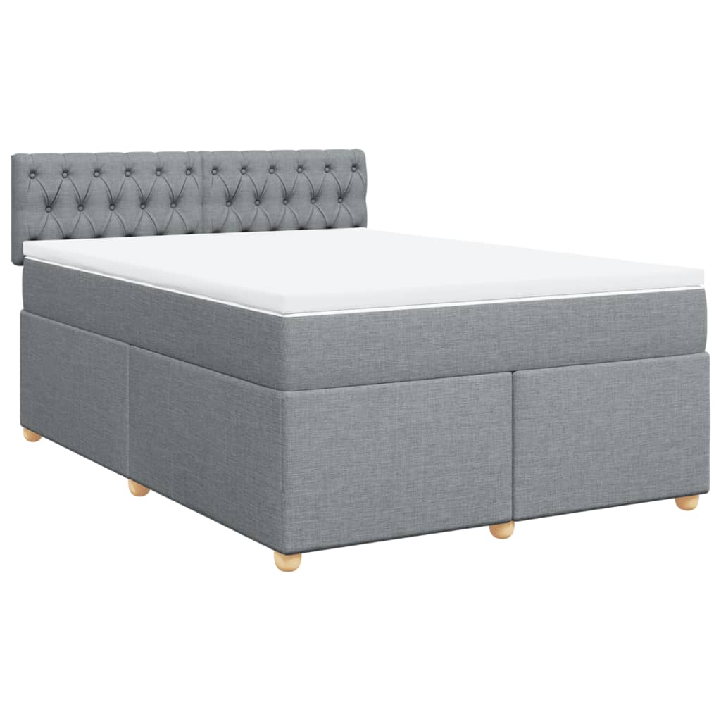 Sommier à lattes de lit avec matelas Gris clair 140x200cm Tissu - XIOS
