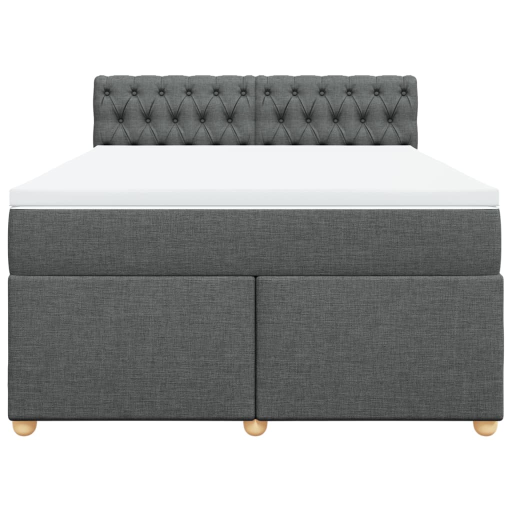 Sommier à lattes de lit avec matelas Gris foncé 140x200cm Tissu - XIOS