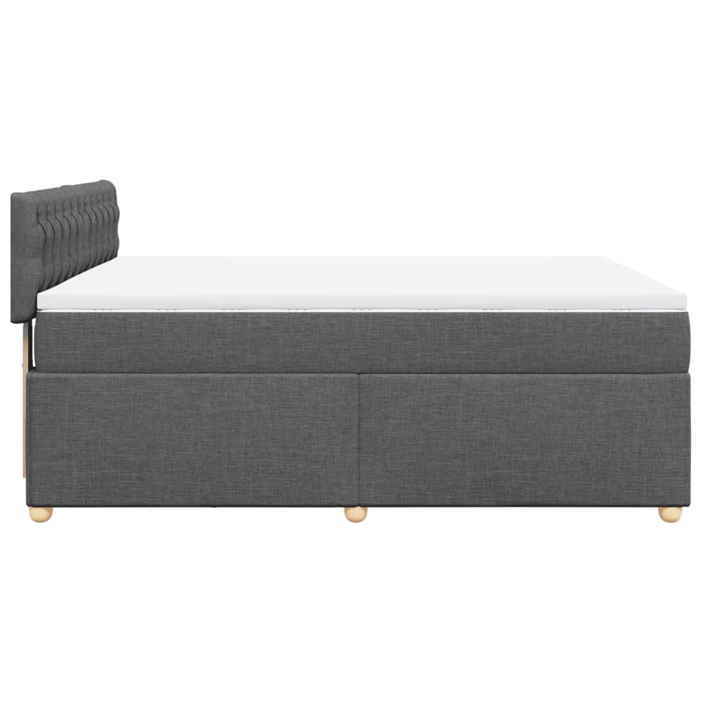 Sommier à lattes de lit avec matelas Gris foncé 140x200cm Tissu - XIOS