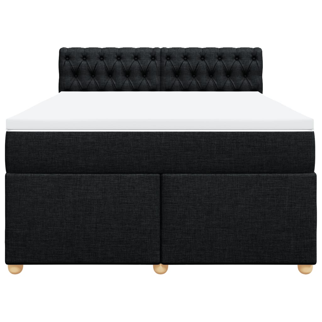 Sommier à lattes de lit avec matelas Noir 140x200 cm Tissu - XIOS