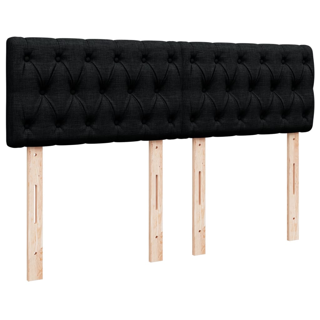 Sommier à lattes de lit avec matelas Noir 140x200 cm Tissu - XIOS