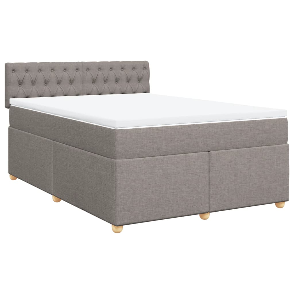 Sommier à lattes de lit avec matelas Taupe 140x200 cm Tissu - XIOS