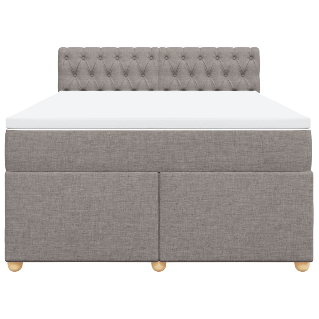 Sommier à lattes de lit avec matelas Taupe 140x200 cm Tissu - XIOS