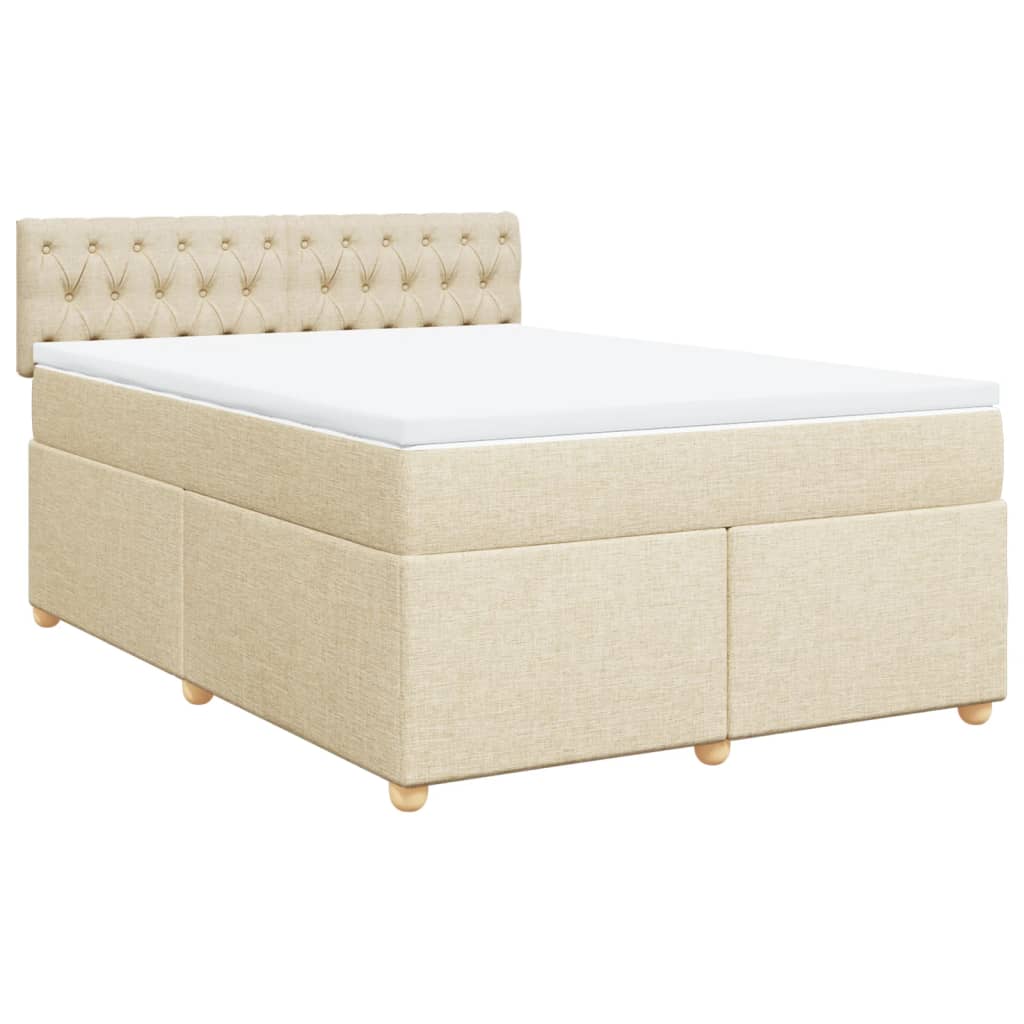 Sommier à lattes de lit avec matelas Crème 140x200 cm Tissu - XIOS