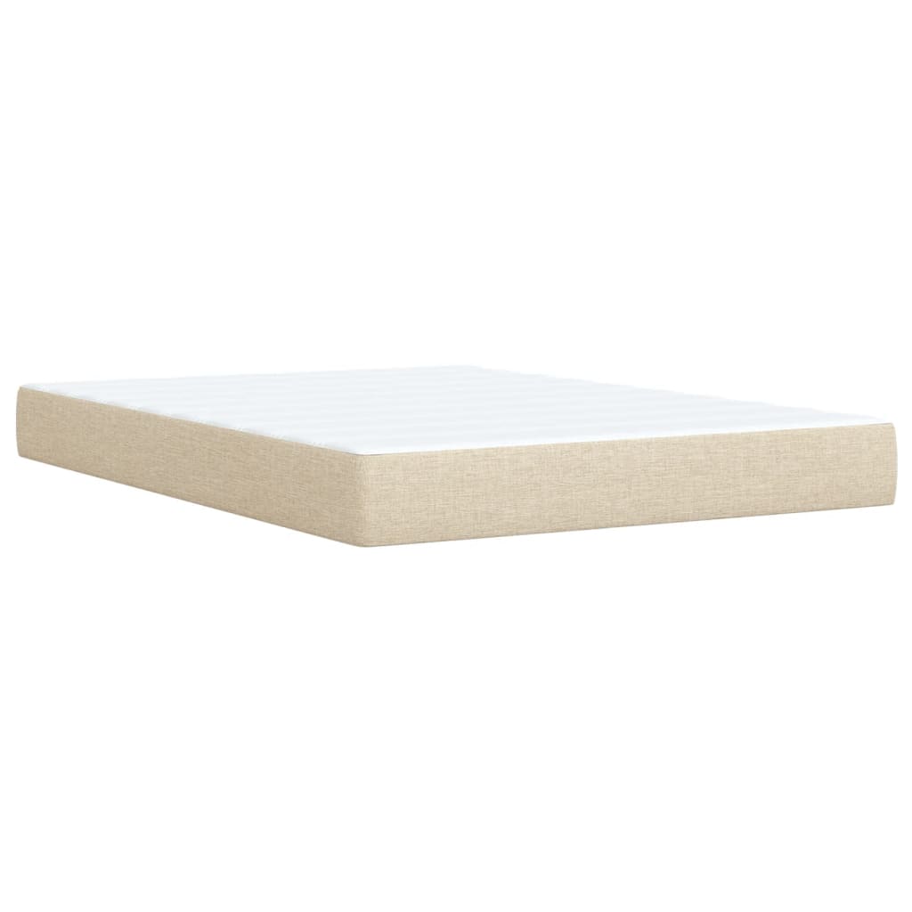 Sommier à lattes de lit avec matelas Crème 140x200 cm Tissu - XIOS
