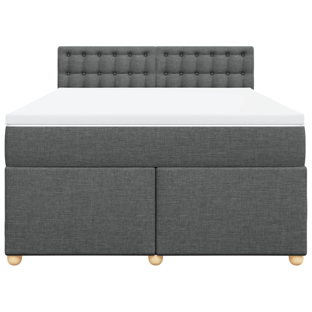 Sommier à lattes de lit avec matelas Gris foncé 140x200cm Tissu - XIOS