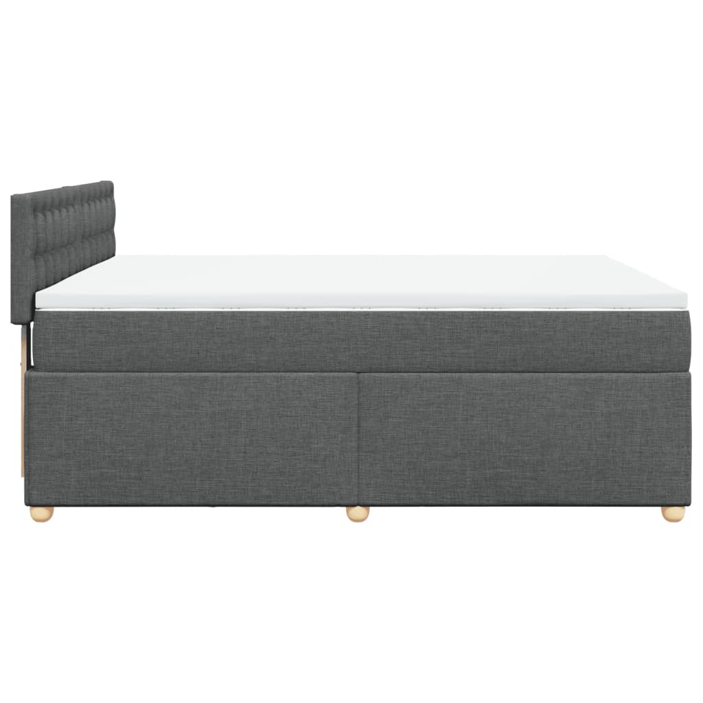 Sommier à lattes de lit avec matelas Gris foncé 140x200cm Tissu - XIOS
