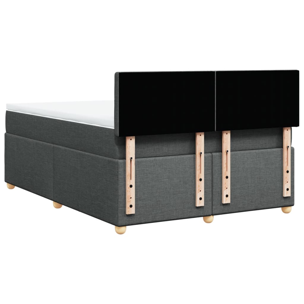 Sommier à lattes de lit avec matelas Gris foncé 140x200cm Tissu - XIOS