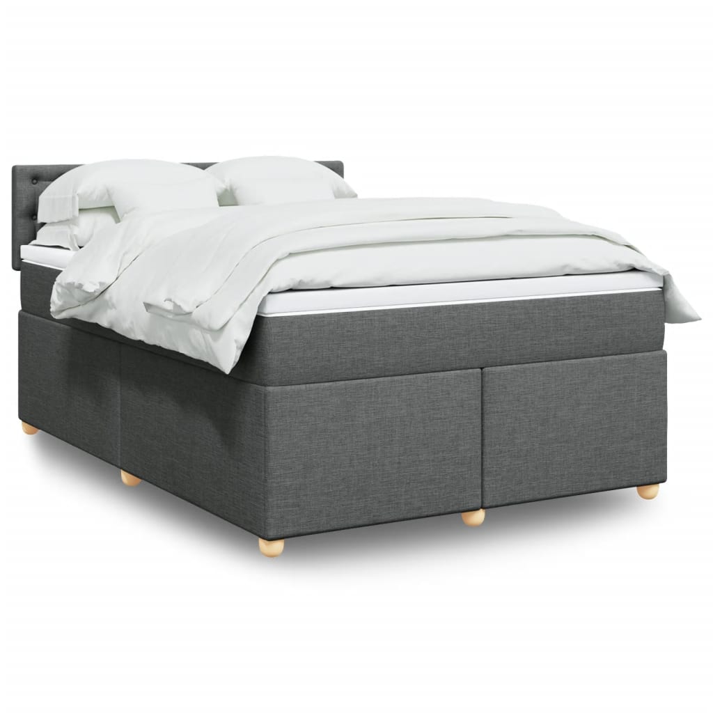 Sommier à lattes de lit avec matelas Gris foncé 140x200cm Tissu - XIOS
