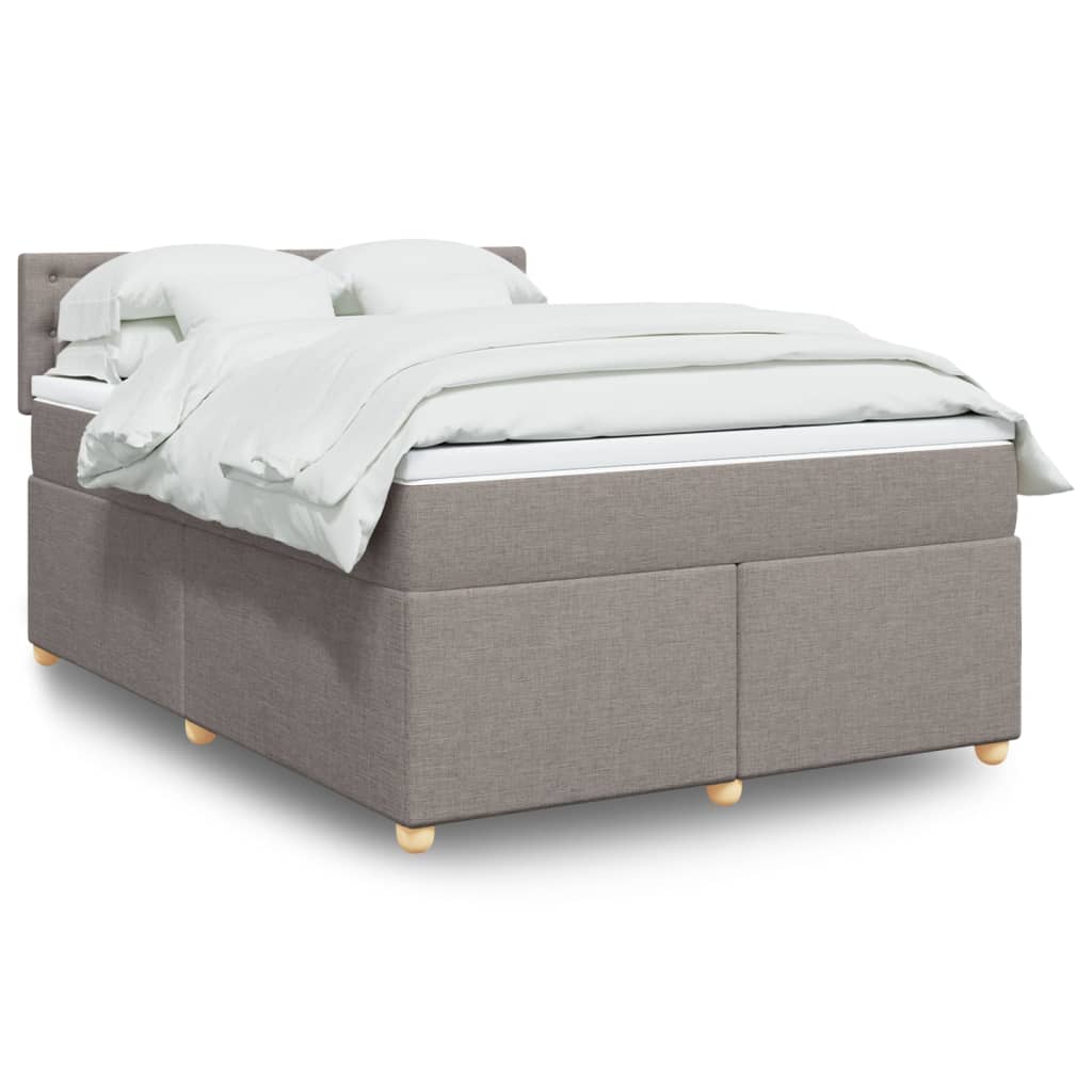 Sommier à lattes de lit avec matelas Taupe 140x200 cm Tissu - XIOS