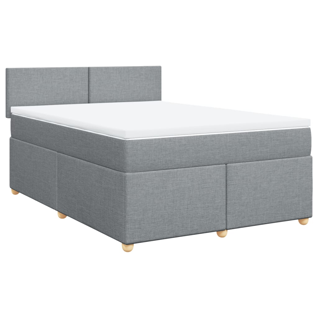 Sommier à lattes de lit avec matelas Gris clair 160x200cm Tissu - XIOS