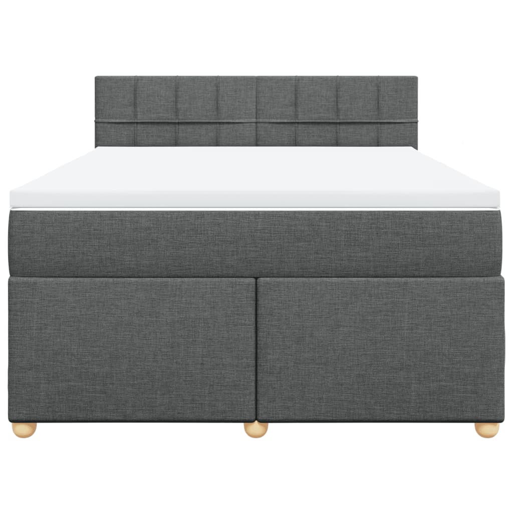 Sommier à lattes de lit avec matelas Gris foncé 160x200cm Tissu - XIOS