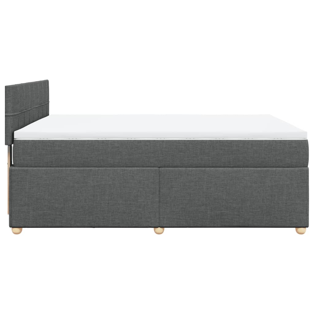 Sommier à lattes de lit avec matelas Gris foncé 160x200cm Tissu - XIOS