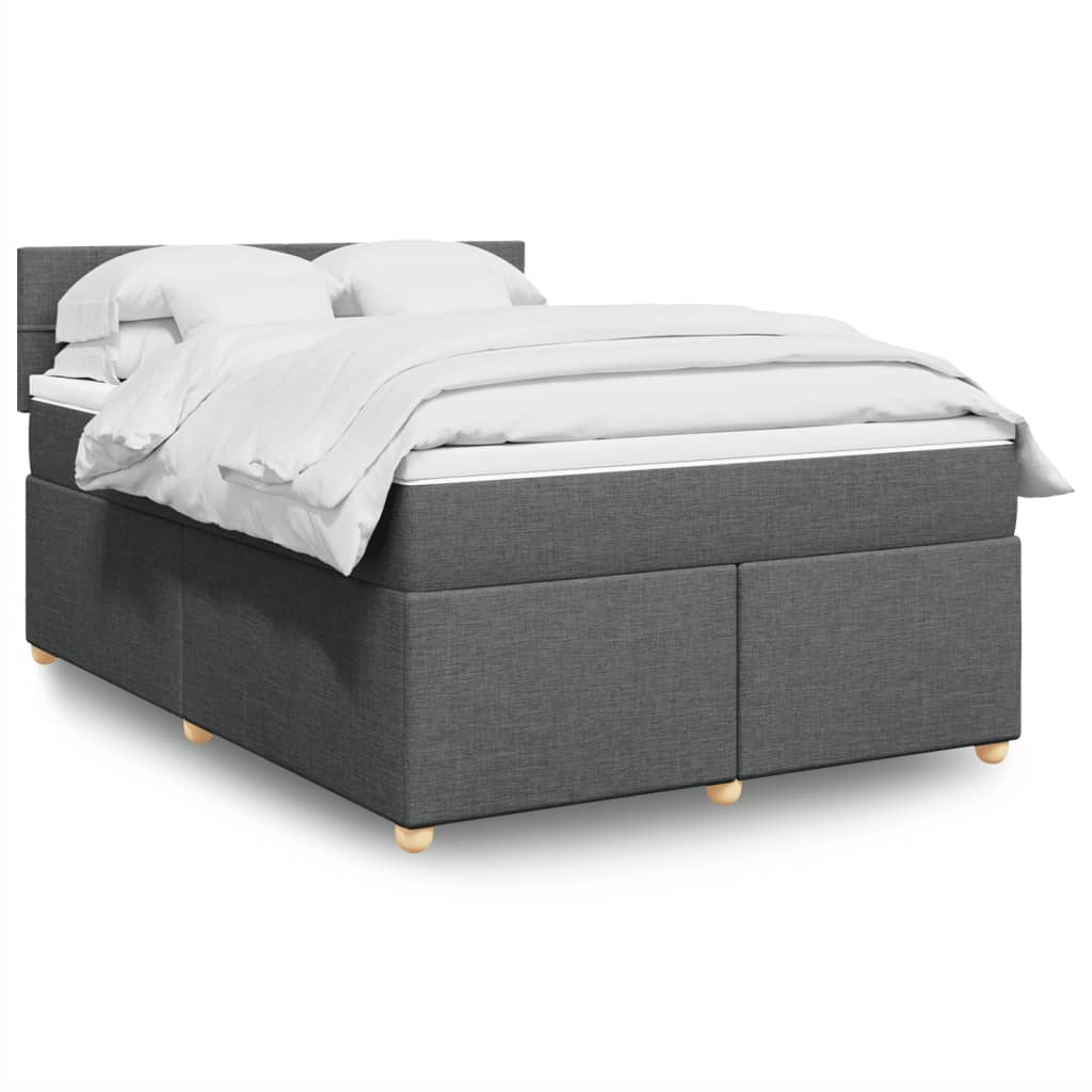 Sommier à lattes de lit avec matelas Gris foncé 160x200cm Tissu - XIOS