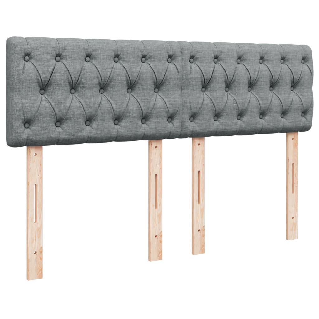 Sommier à lattes de lit avec matelas Gris clair 160x200cm Tissu - XIOS
