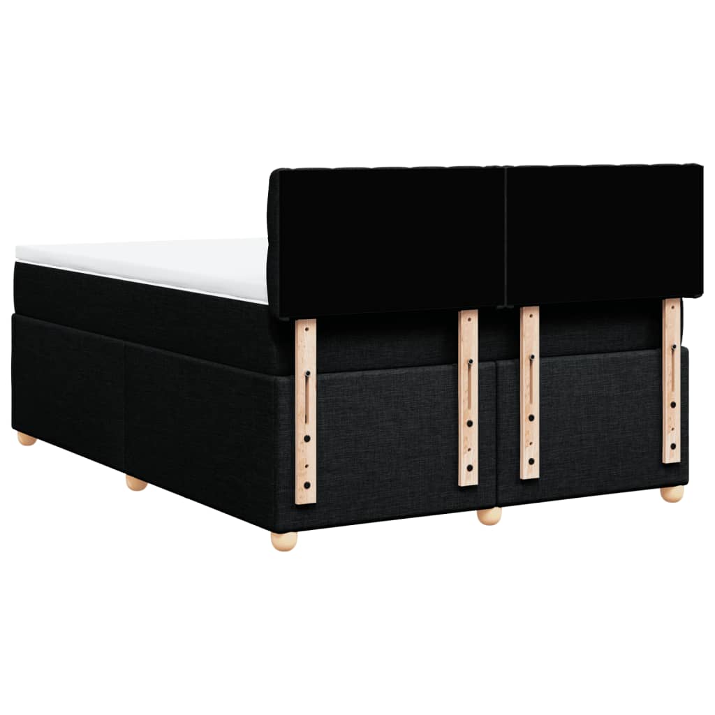 Sommier à lattes de lit avec matelas Noir 160x200 cm Tissu - XIOS