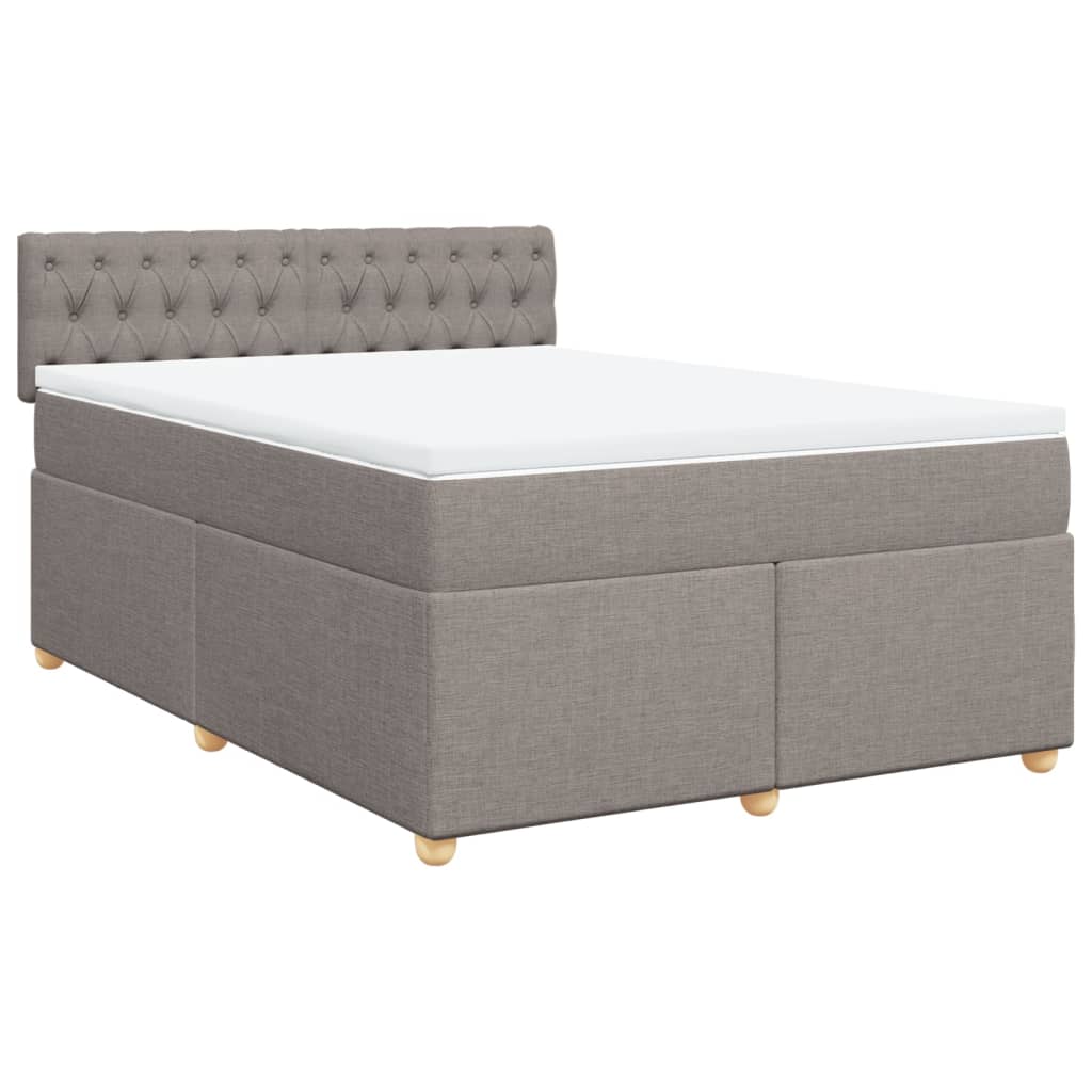 Sommier à lattes de lit avec matelas Taupe 160x200 cm Tissu - XIOS