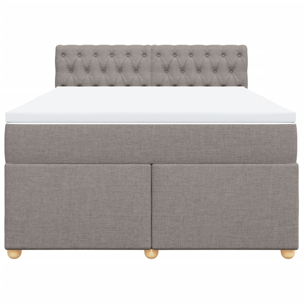 Sommier à lattes de lit avec matelas Taupe 160x200 cm Tissu - XIOS