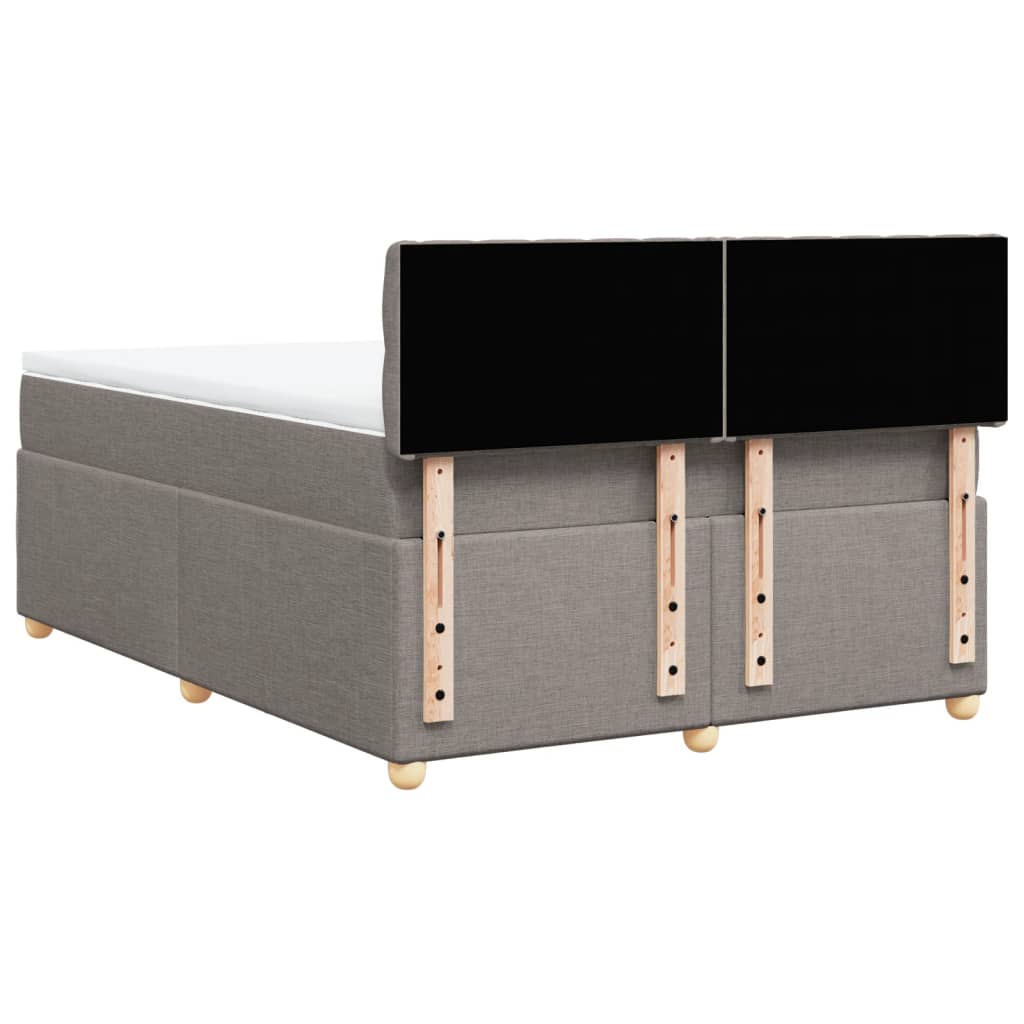 Sommier à lattes de lit avec matelas Taupe 160x200 cm Tissu - XIOS