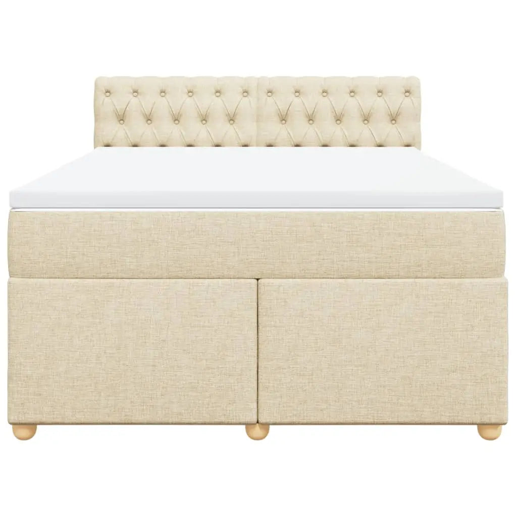 Sommier à lattes de lit avec matelas Crème 160x200 cm Tissu - XIOS