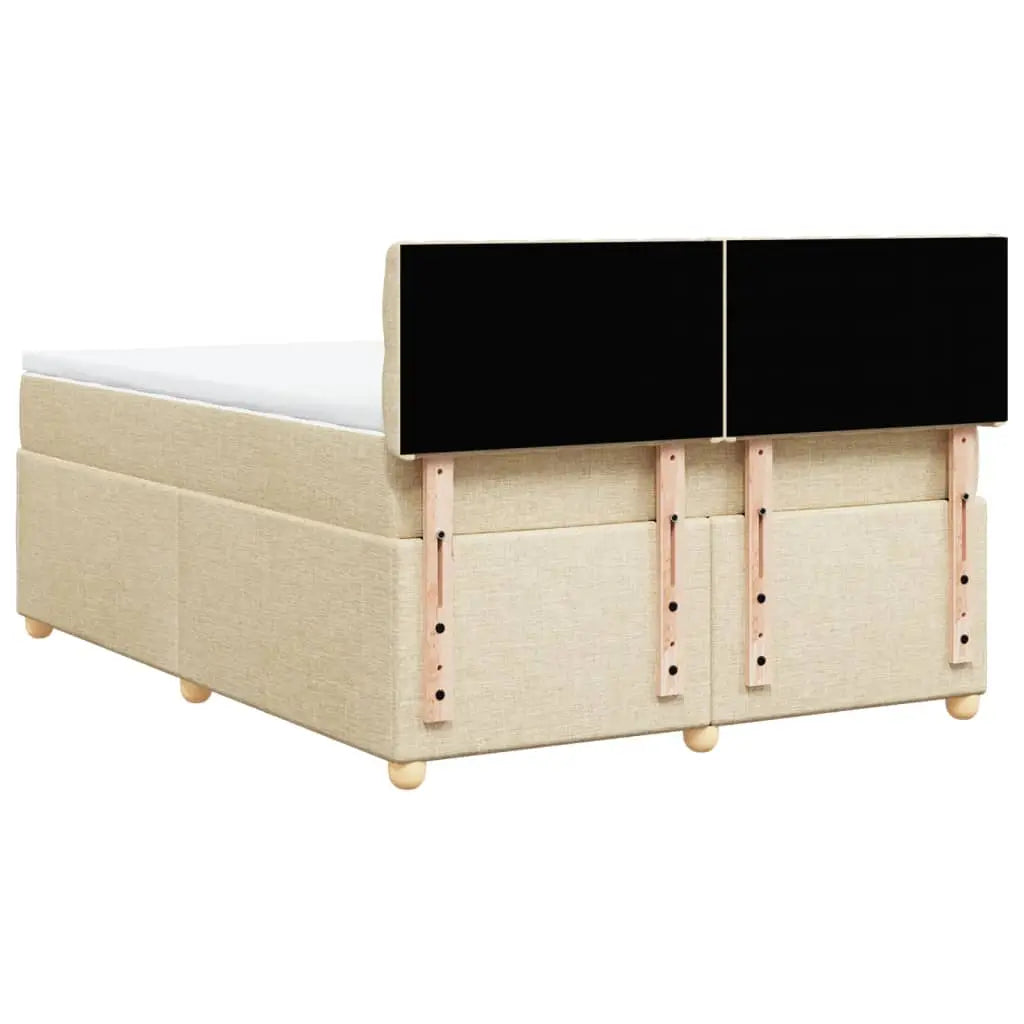 Sommier à lattes de lit avec matelas Crème 160x200 cm Tissu - XIOS