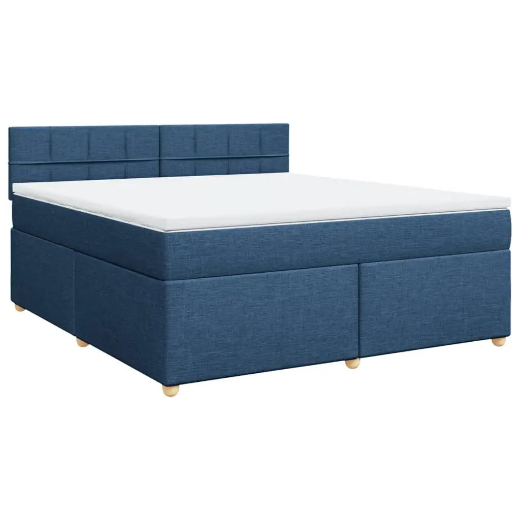 Sommier à lattes de lit avec matelas Bleu 180x200 cm Tissu - XIOS