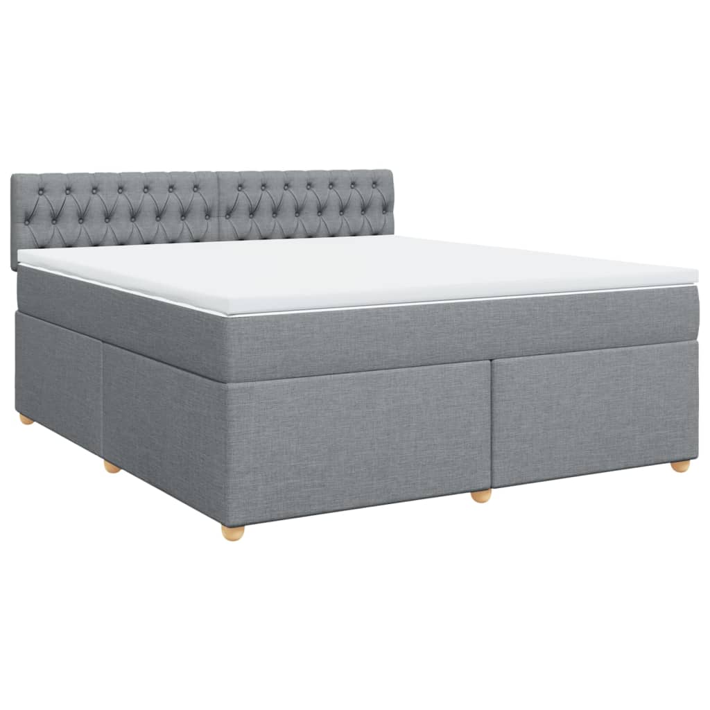 Sommier à lattes de lit avec matelas Gris clair 180x200cm Tissu - XIOS