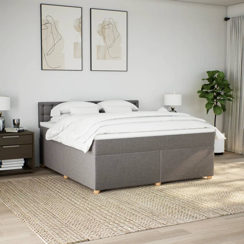 Sommier à lattes de lit avec matelas Taupe 180x200 cm Tissu - XIOS