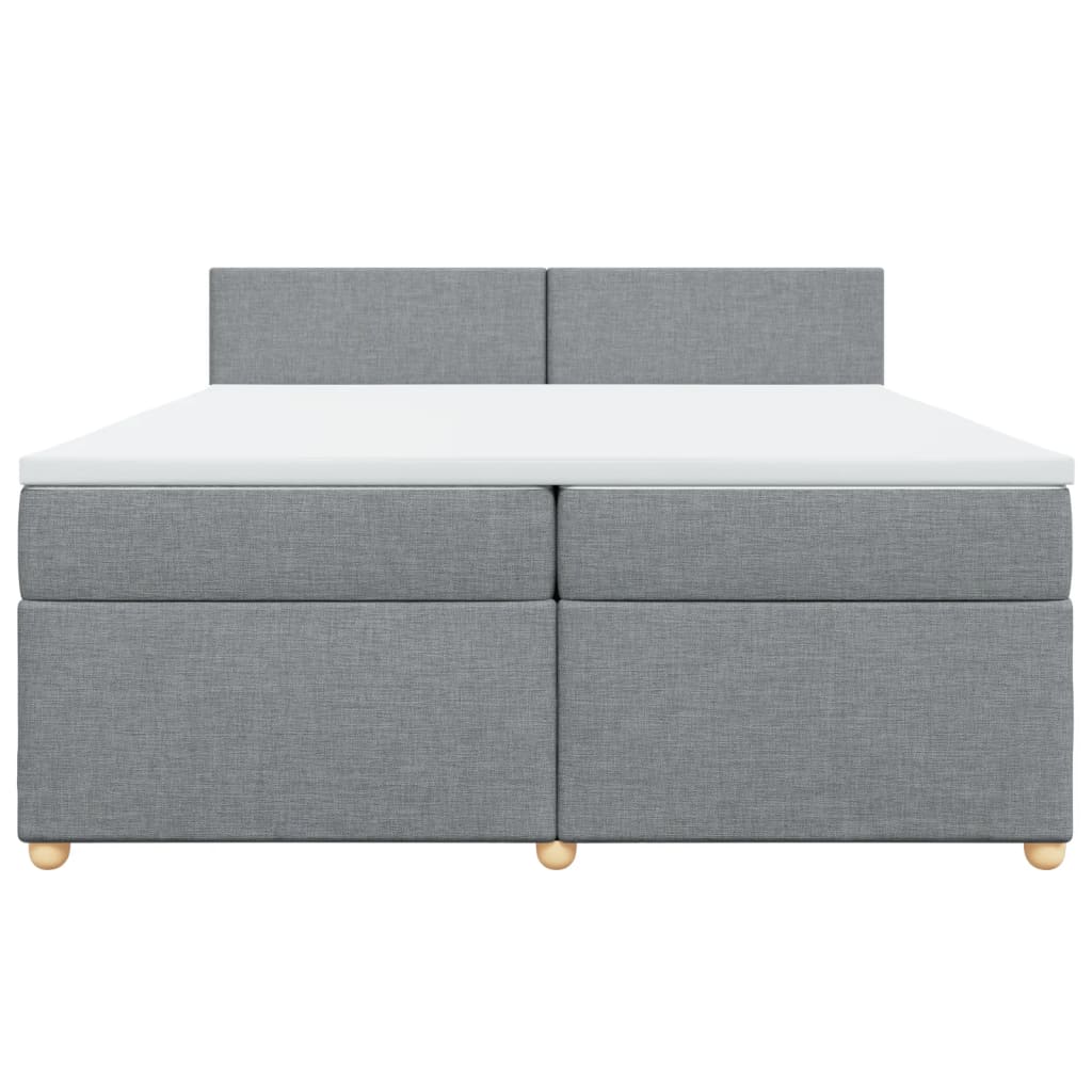 Sommier à lattes de lit avec matelas Gris clair 200x200cm Tissu - XIOS