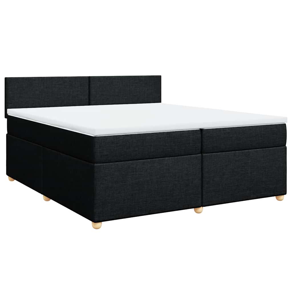 Sommier à lattes de lit avec matelas Noir 200x200 cm Tissu - XIOS
